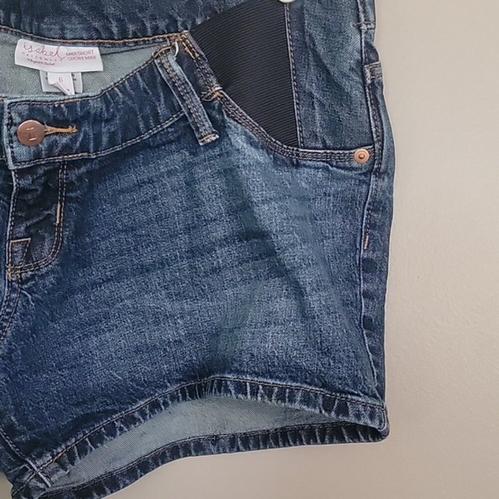Isabel Midi Short Short Midi  Jean Shorts Size 6 - Picture 2 of 4